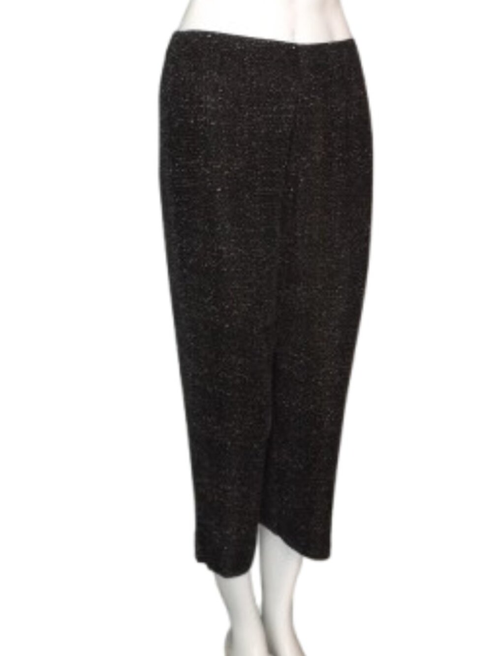 CHICO'S TRAVELERS Crop Pants, 1/M, Black/Off-white Geo print, Capri, Stretchy - Picture 3 of 11